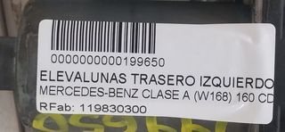 MERCEDES-BENZ CLASE A (W168) 160 CDI (168.007) ELEVALUNAS TRASERO IZQUIERDO