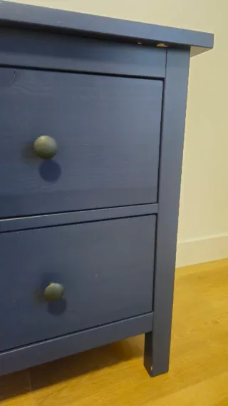 2 Mesitas de noche Ikea Hemnes azul marino