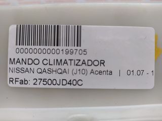 NISSAN QASHQAI (J10) Acenta MANDO CLIMATIZADOR
