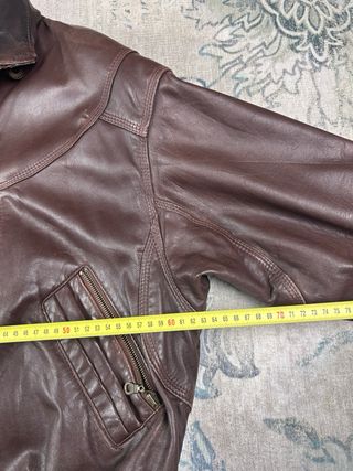 Chaqueta Cuero Vintage 80s/90s Burdeos