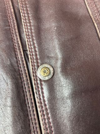 Chaqueta Cuero Vintage 80s/90s Burdeos