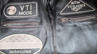 Cazadora Biker Cuero Retro Talla L