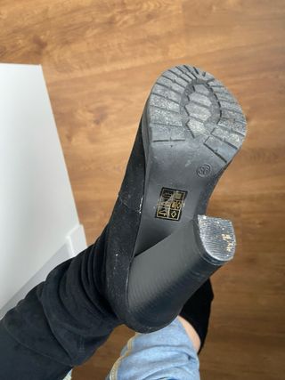 Botas elásticas tela negra talla 36