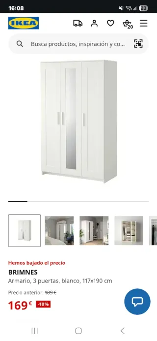 Guardaroba BRIMNES IKEA 3 porte bianco