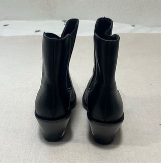 Botines de cuero negro cowboy