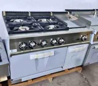 Cocina industrial 4 fuegos + plancha