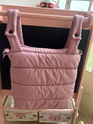 Bolso para carrito acolchado rosa.