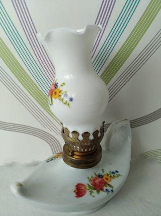 Candil de porcelana con flores 14cm