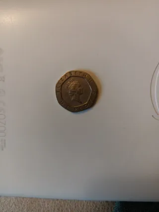 Moneda 20 peniques Reina Isabel 1989