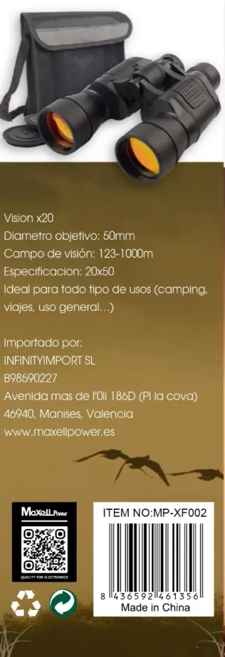 Prismáticos Maxell Power 20x50