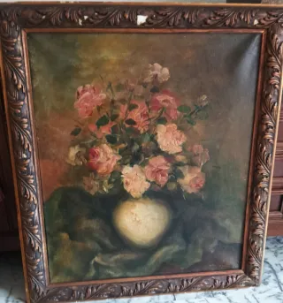 Cuadro de flores en jarrón