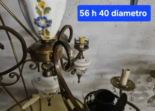 Lampadario italiano stile Bassano ceramica anni 60