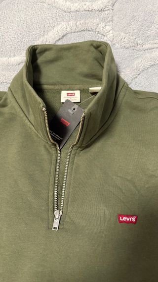 Sudadera Levi's Media Cremallera Verde Oliva