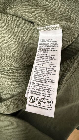 Sudadera Levi's Media Cremallera Verde Oliva