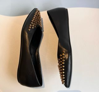 Bailarinas piel negra tachuelas de Vic Matie