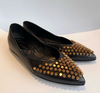 Bailarinas piel negra tachuelas de Vic Matie