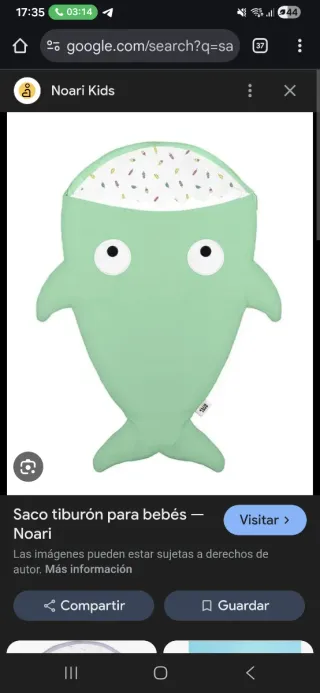 Saco dormir bebé tiburón