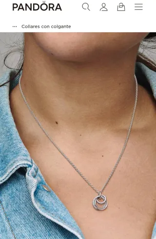 Collar Pandora Doble Aro Circonitas