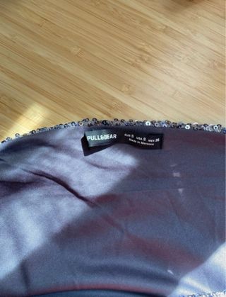 Vestido largo lentejuelas Pull&Bear plateado