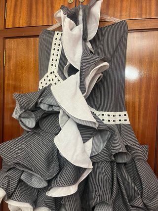 Falda flamenca rayas gris y blanco T38/40