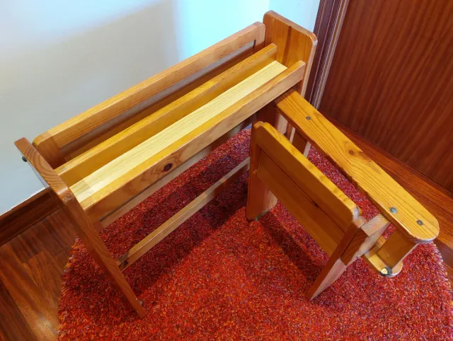 Pupitre infantil madera plegable vintage 70s