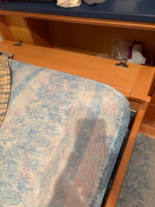 Cama nido infantil con mesa y estanterías