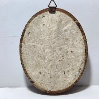 Piccola cornice ovale con stampa giapponese