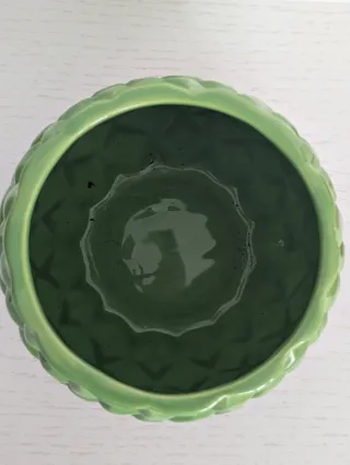 Vaso decorativo in ceramica verde