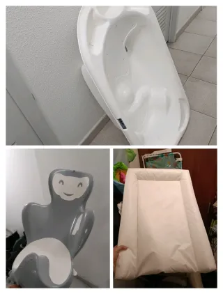 Bañera,reductor baño bebé y cambiador