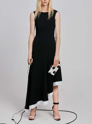 Vestido fiesta Carolina Herrera negro y blanco