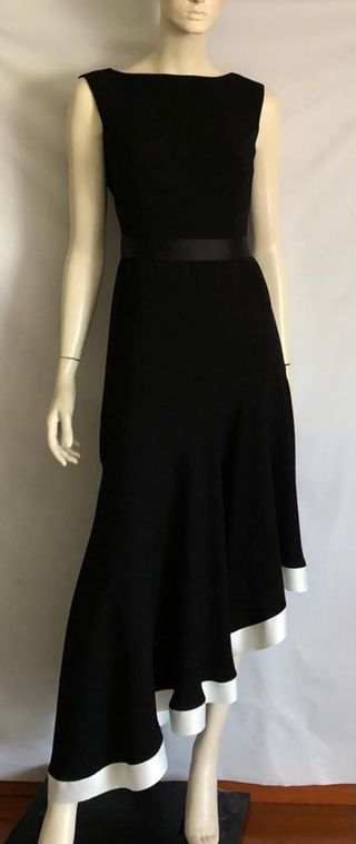 Vestido fiesta Carolina Herrera negro y blanco