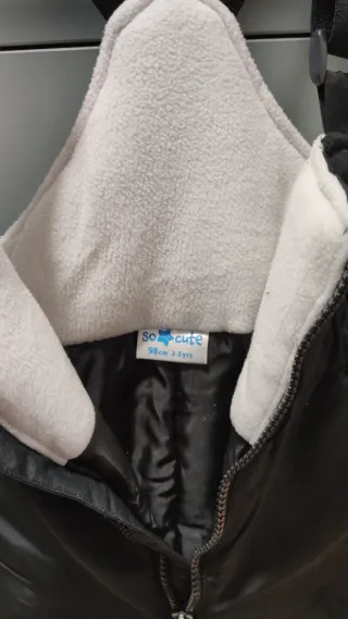 Mono de nieve negro para bebé talla 98