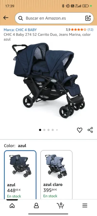 Carrito CHIC 4 BABY Duo Jeans Marina Azul