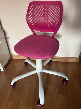 Silla giratoria elevable niña rosa