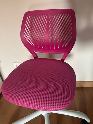 Silla giratoria elevable niña rosa