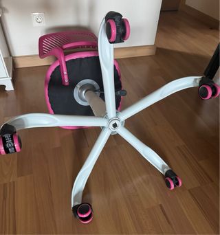 Silla giratoria elevable niña rosa