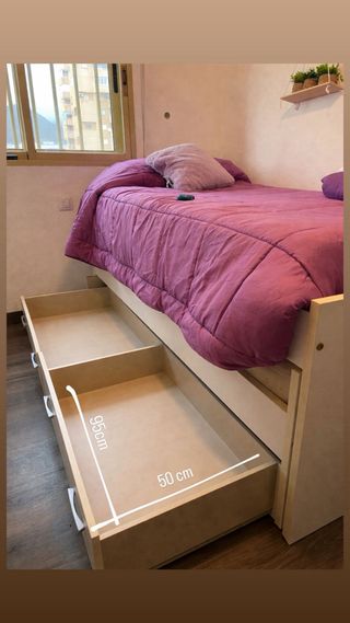 Cama nido 90cm con cajones