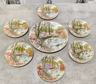 Servizio da dolce inglese in ceramica