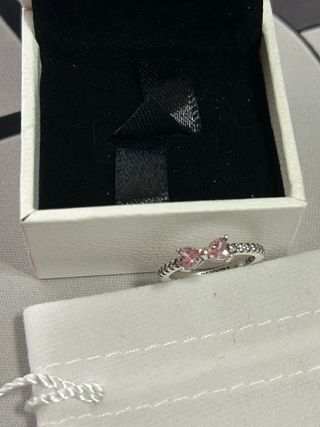 Anillo Pandora Lazo Rosa Brillante