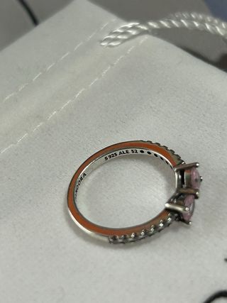Anillo Pandora Lazo Rosa Brillante