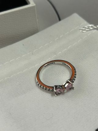 Anillo Pandora Lazo Rosa Brillante