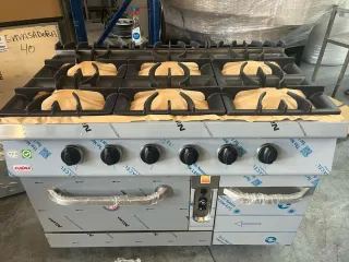 Cocina industrial 6 fuegos con horno