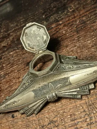 Oggetto scrivania calamaio 900 religioso madonna