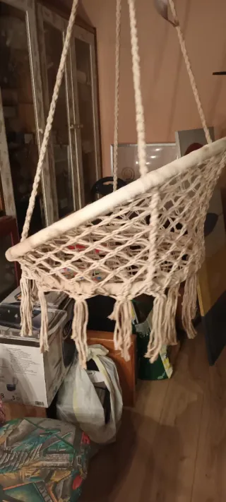 Hamaca de macramé colgante