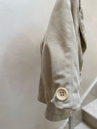 Giacca in pelle scamosciata Berna beige taglia 40