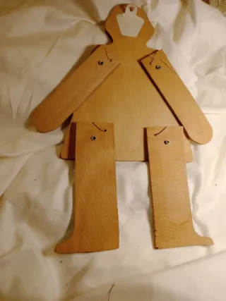 Lote marionetas madera: oso, gato, payaso,guardia.