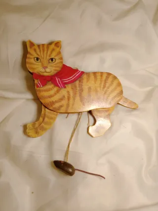 Lote marionetas madera: oso, gato, payaso,guardia.