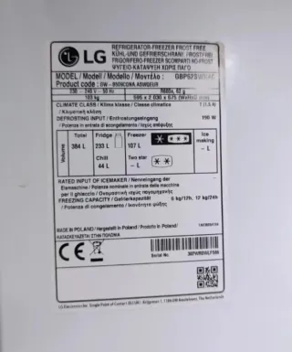 Nevera LG Eficiencia Energética A nueva hace 1 año