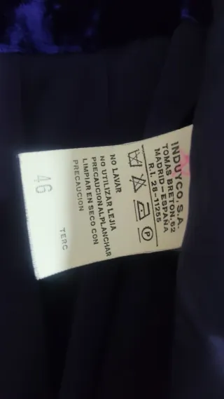 Traje Terciopelo Vintage Morado y Negro