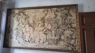 Cuadro antiguo castillo en lago